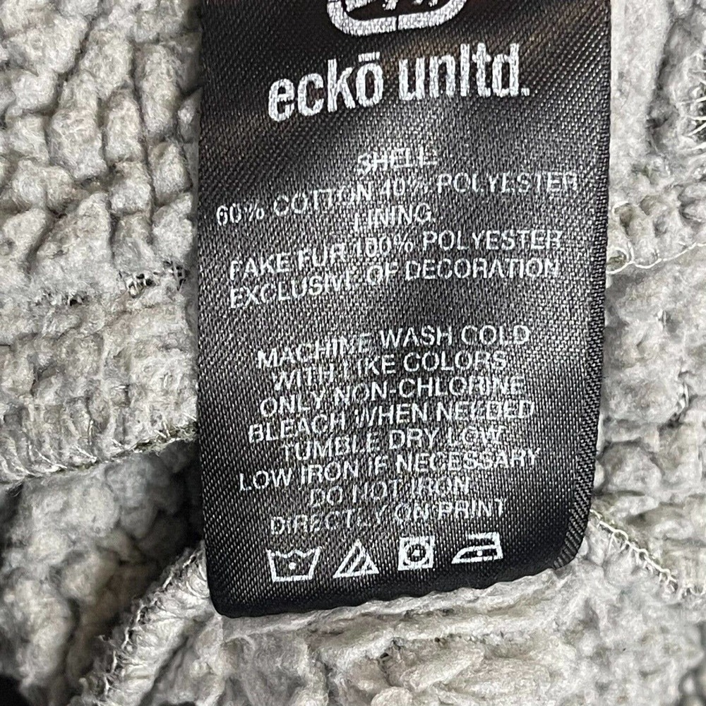 Ecko Unltd Hoodie Jacket Adult Large Gray/Camo Heavyweight Full Zip Mens - Picture 10 of 13